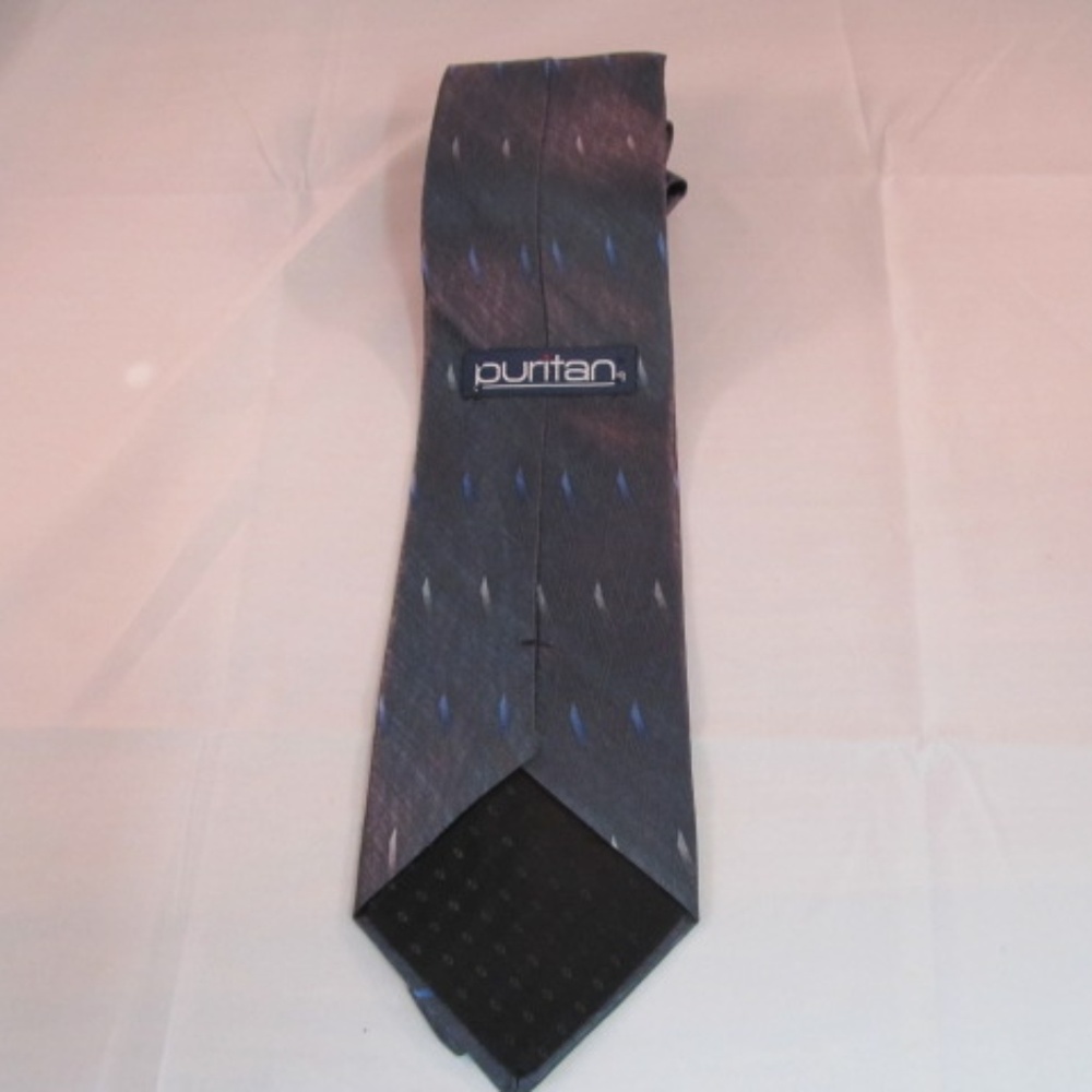 Puritan Men Necktie All Silk made in USA Navy Blue - Picture 4 of 5
